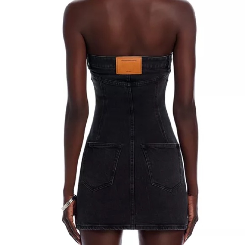 Alexander Wang Black Denim Bodycon Mini Dress - Picture 3 of 11